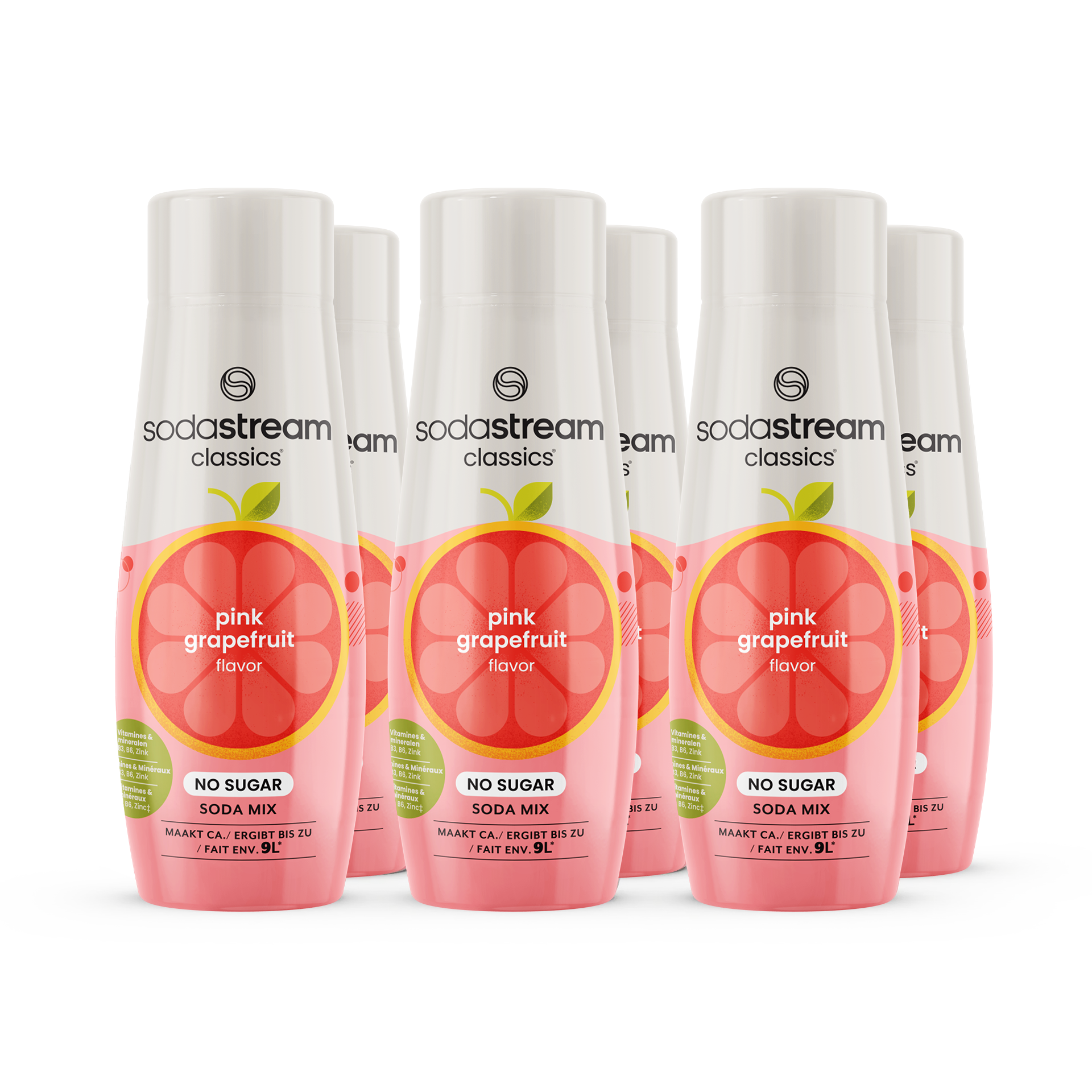 SodaStream Classics - Fruit Flavours - Pink Grapefruit Zero - 6-pack
