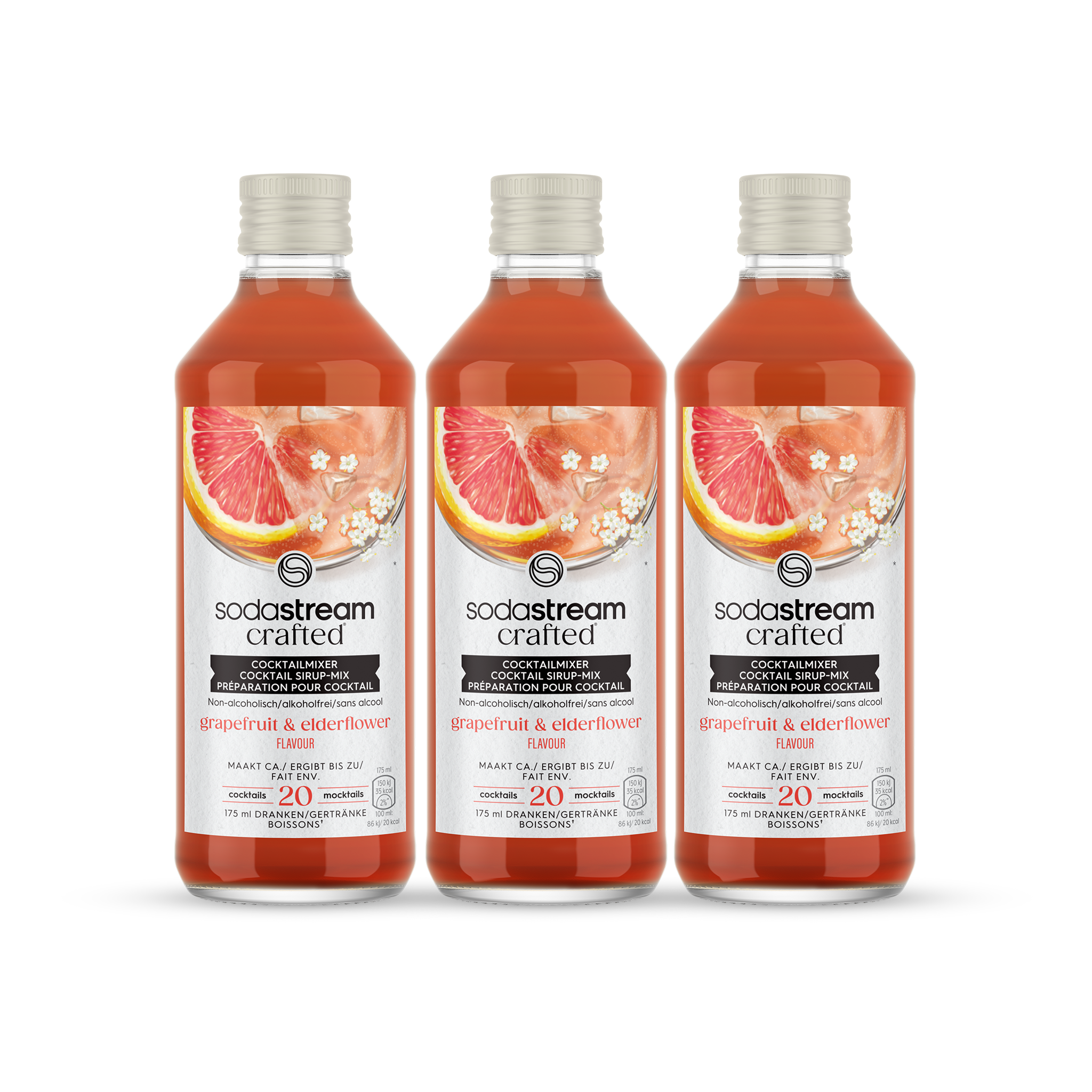 SodaStream Crafted – Grapefruit & Elderflower - 3-pack