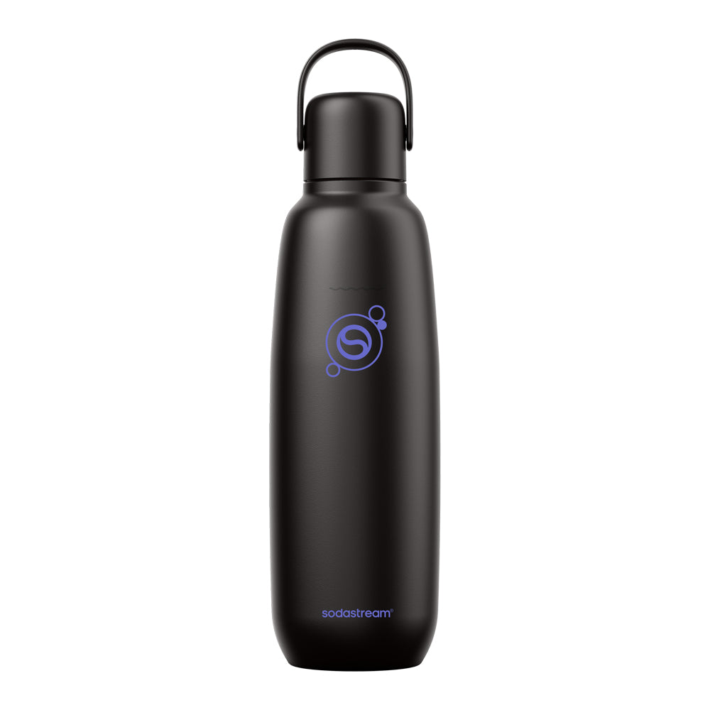 0.9L Sodastream fizz & go™ stainless steel carbonating bottle black