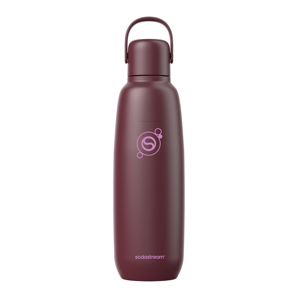 0.9L Sodastream fizz & go™ stainless steel carbonating bottle pomegranate