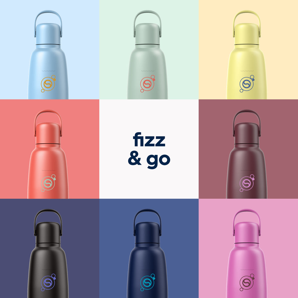 0.9L Sodastream fizz & go™ stainless steel carbonating bottle papaya