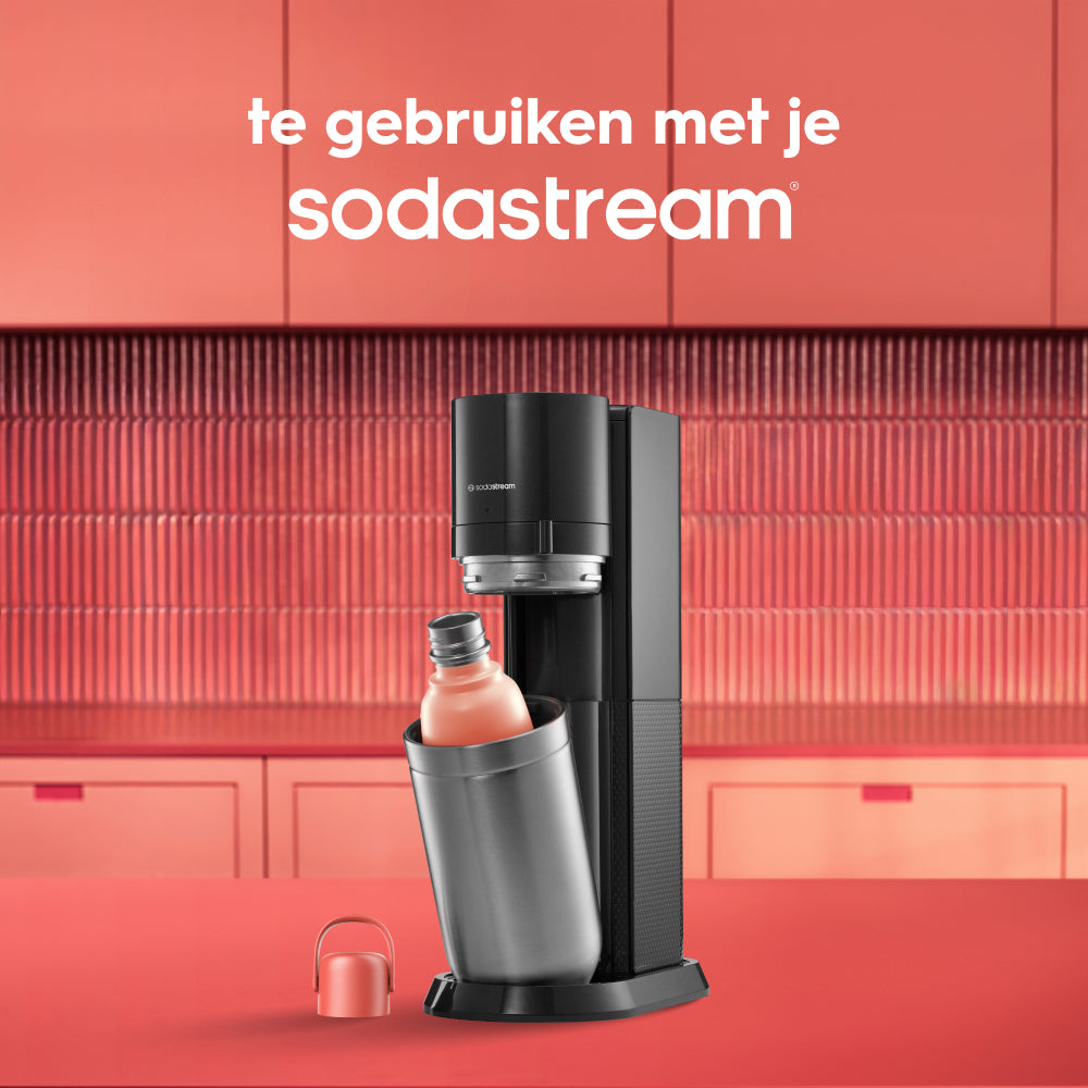 0.9L Sodastream fizz & go™ stainless steel carbonating bottle papaya