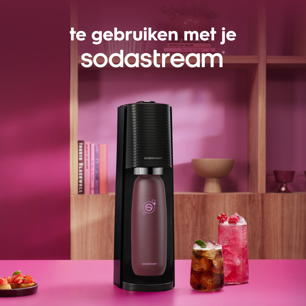 0.9L Sodastream fizz & go™ stainless steel carbonating bottle pomegranate