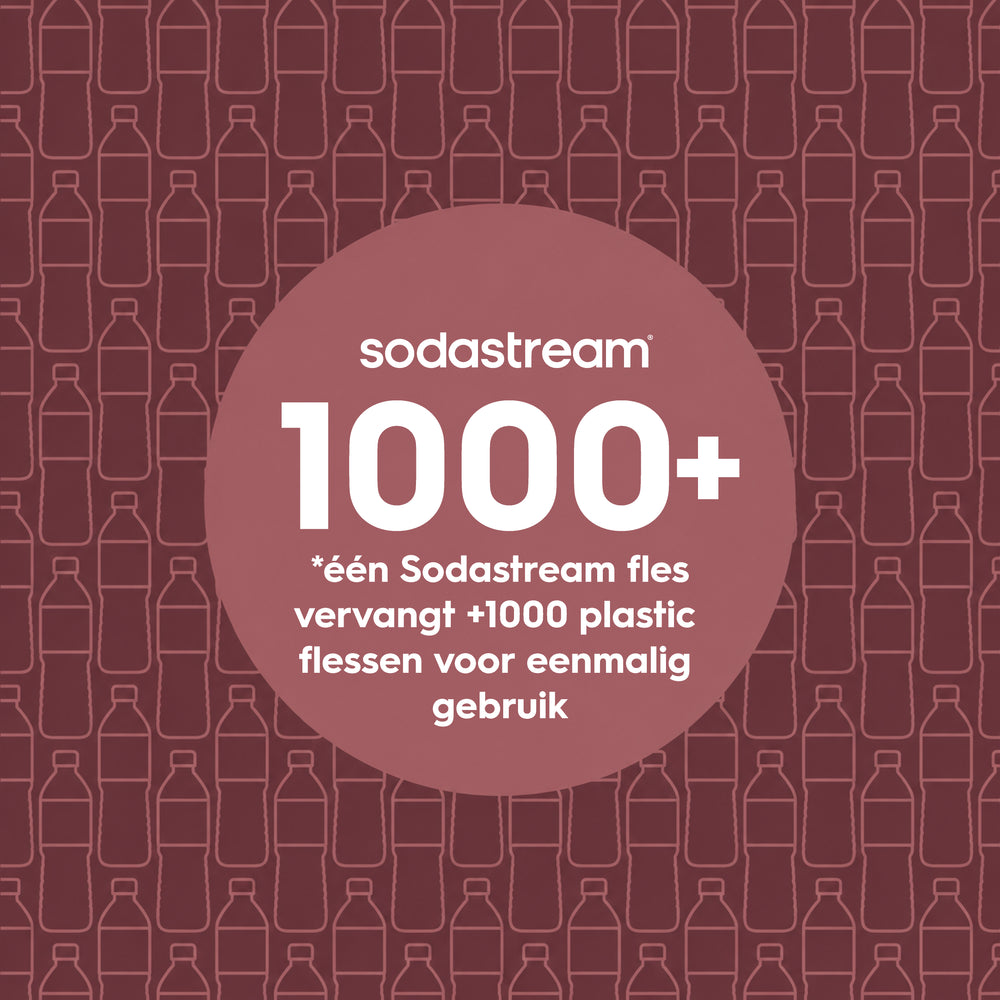 0.9L Sodastream fizz & go™ stainless steel carbonating bottle pomegranate