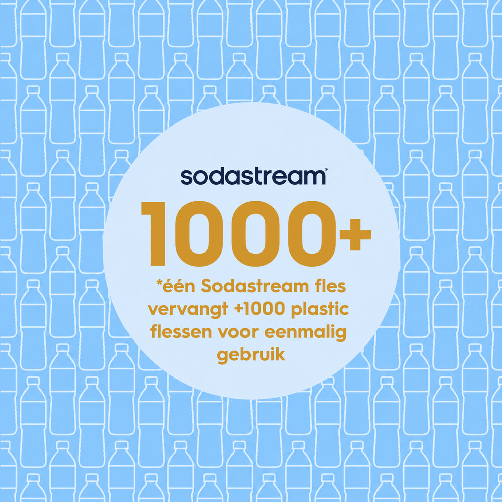 0.9L Sodastream fizz & go™ stainless steel carbonating bottle ice