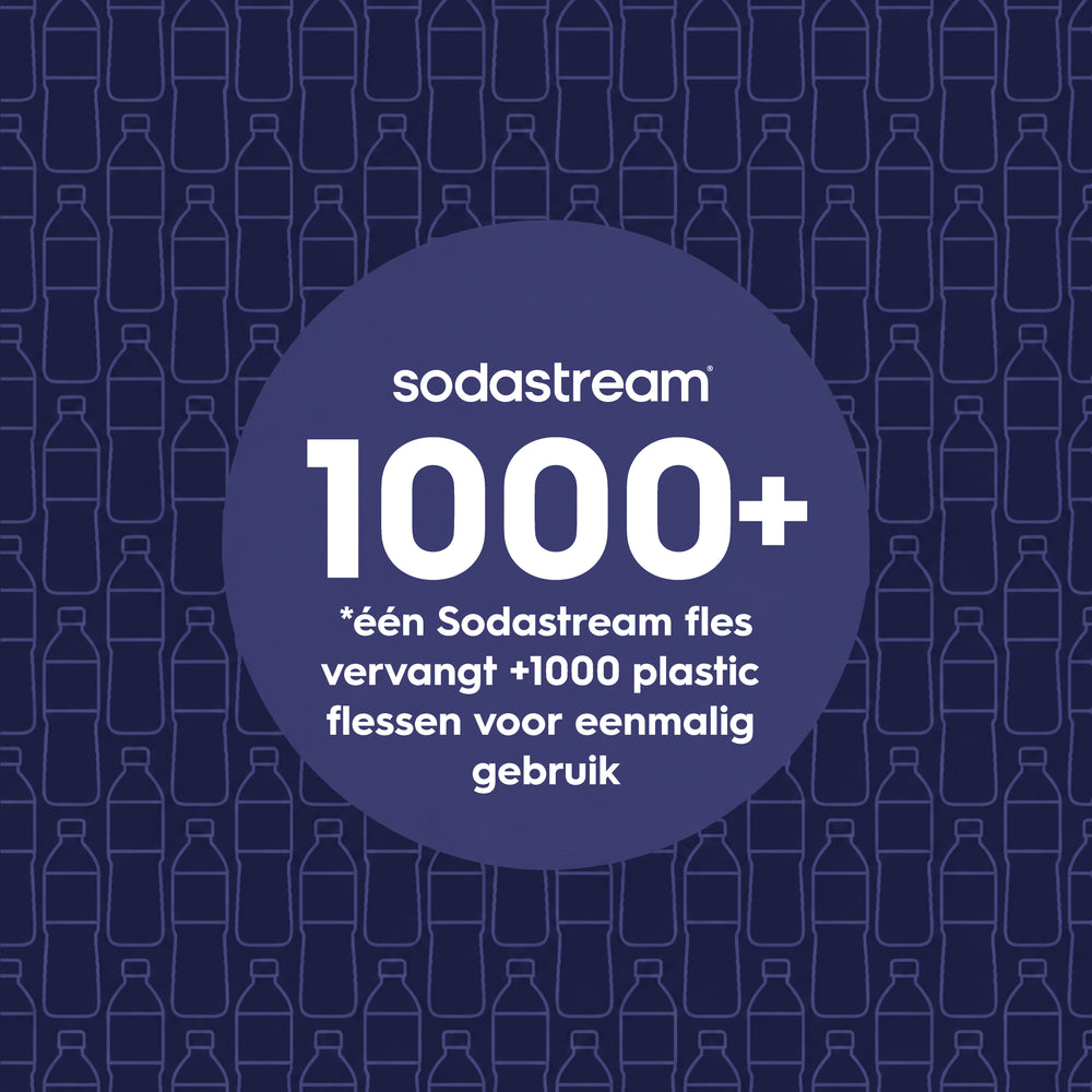 0.9L Sodastream fizz & go™ stainless steel carbonating bottle black