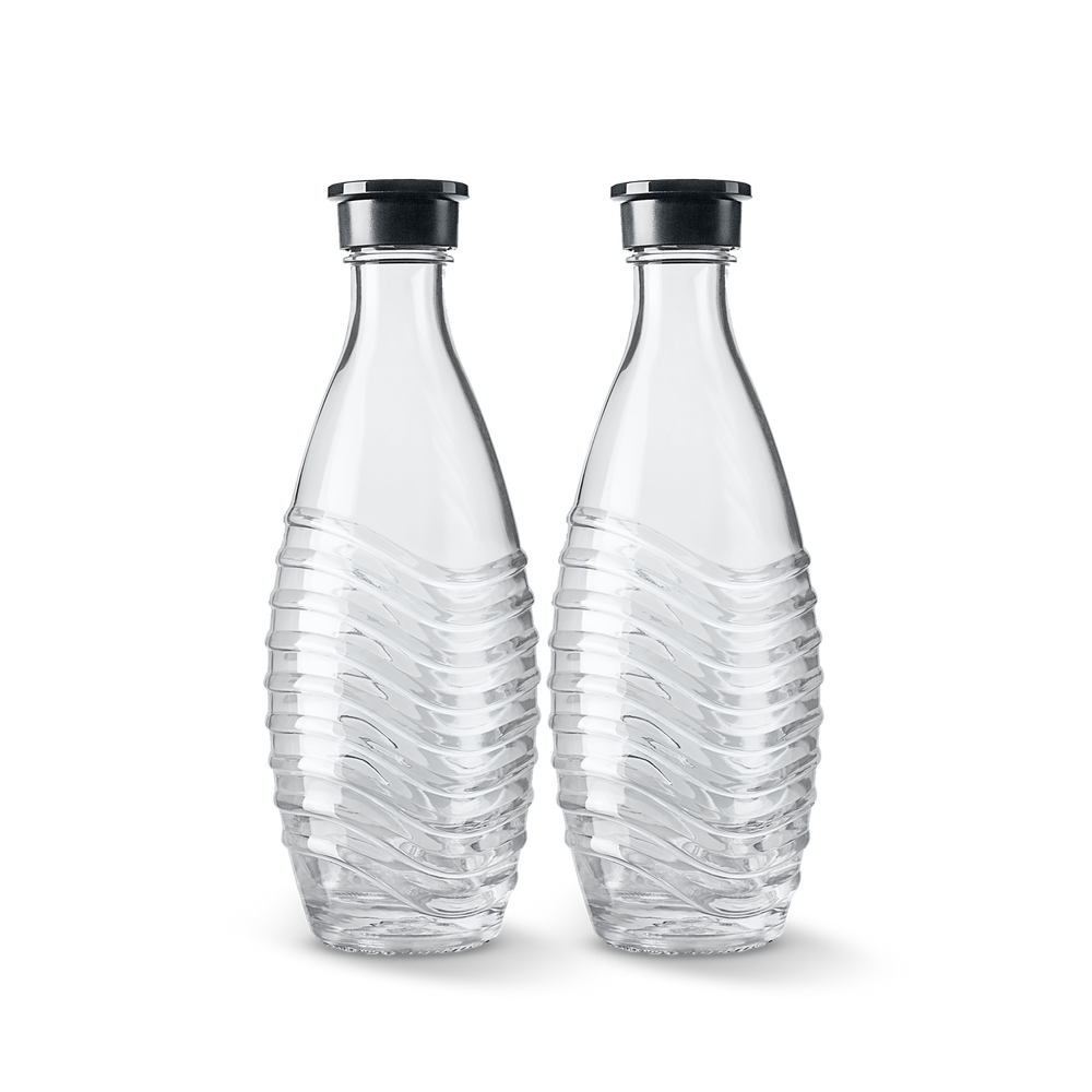 SodaStream 0.75L Glazen Karaffen Fles Duopack - Zwart